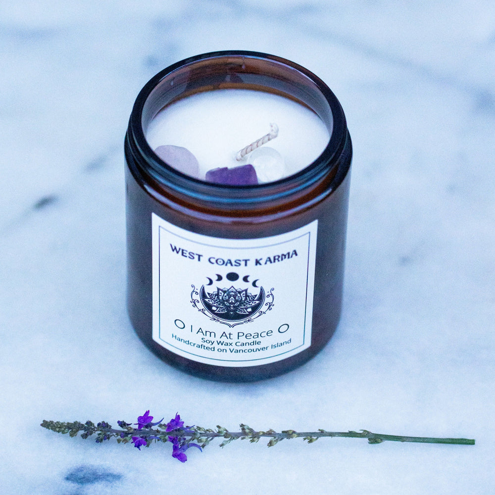 Lavender Vanilla "I Am At Peace"  Affirmation Candle