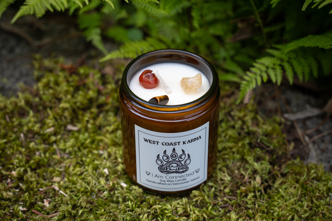 Cinnamon Pinecones "I Am Connected" Affirmation Candle