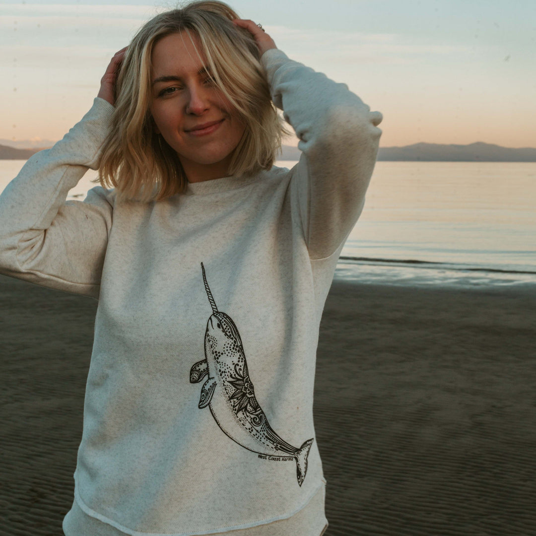 Narwhal Crewneck in Natural Heather