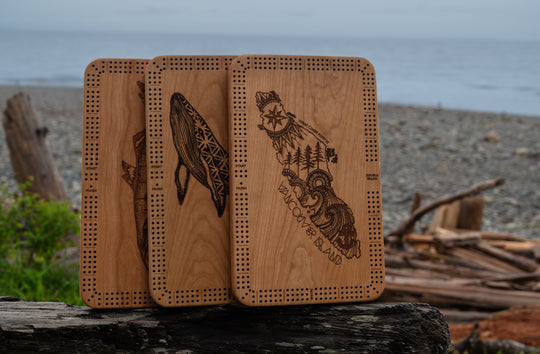 Humpback Engraved Cribbage Board