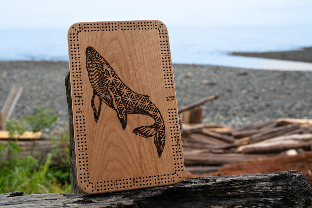 Humpback Engraved Cribbage Board