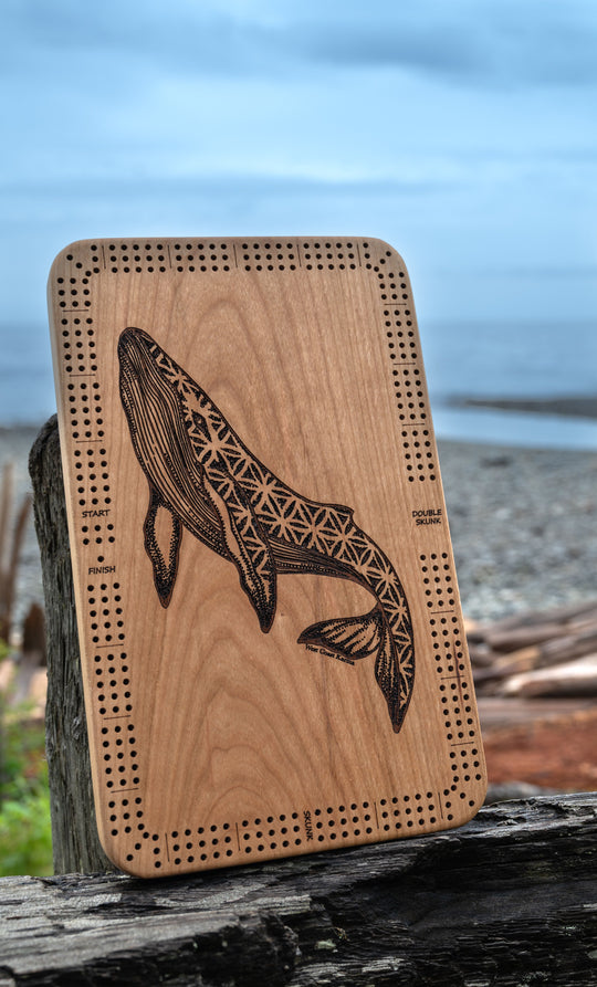 Humpback Engraved Cribbage Board