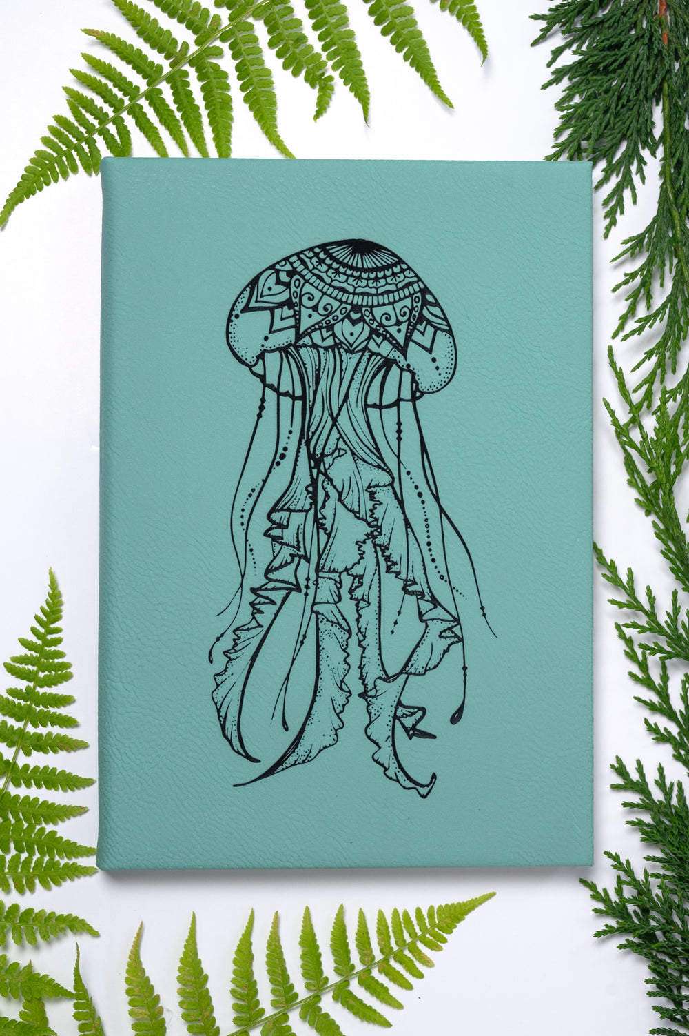 Engraved Jellyfish Blue Journal