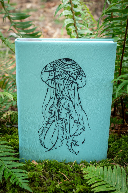 Engraved Jellyfish Blue Journal