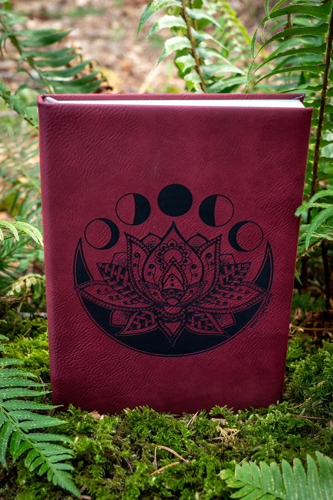 Lotus Moon Phase Burgundy Journal