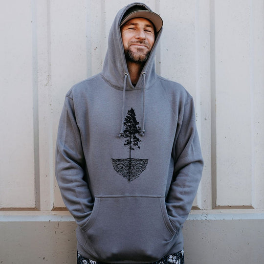 Tree Mycelium Heavyweight Hoodie in Storm Grey