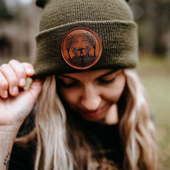 Mycelium Mushroom Toque in Military Green