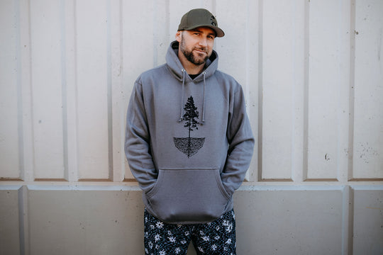 Tree Mycelium Heavyweight Hoodie in Storm Grey