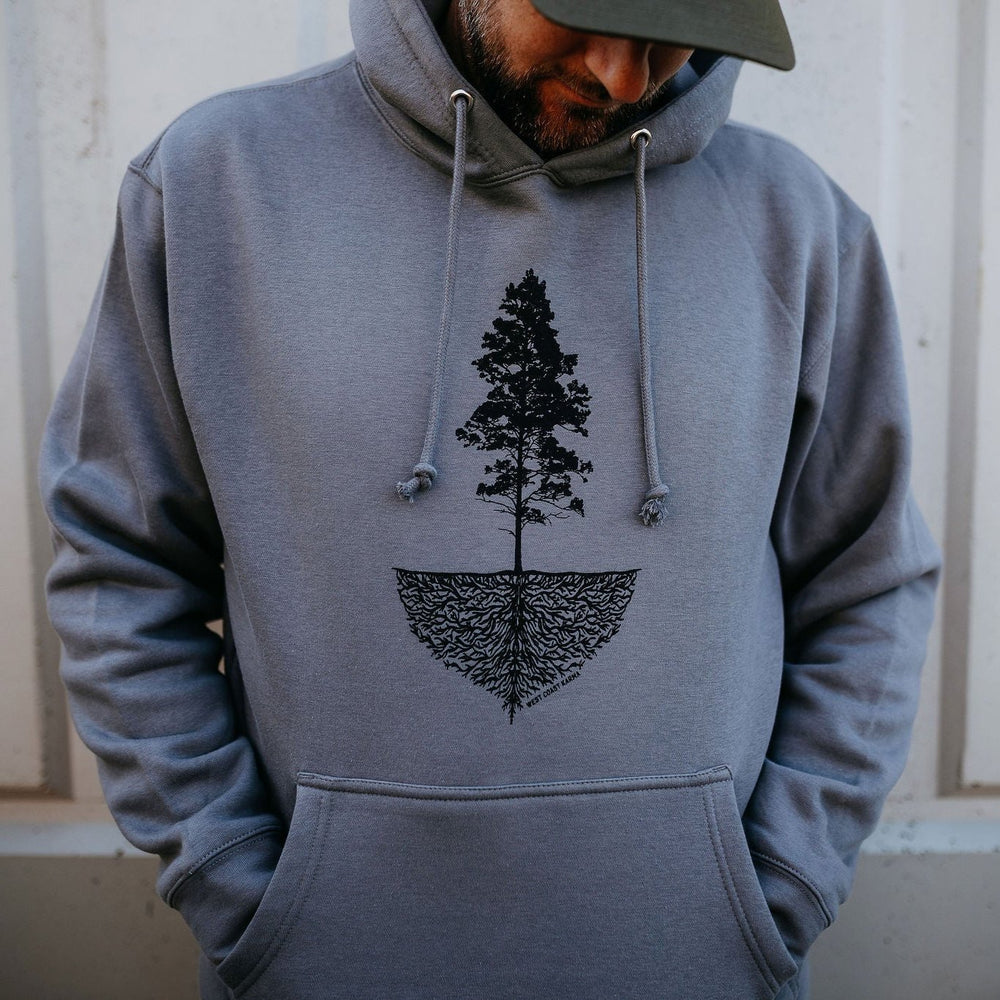 Tree Mycelium Heavyweight Hoodie in Storm Grey