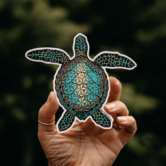 Flower of life Turtle Colourful Sticker