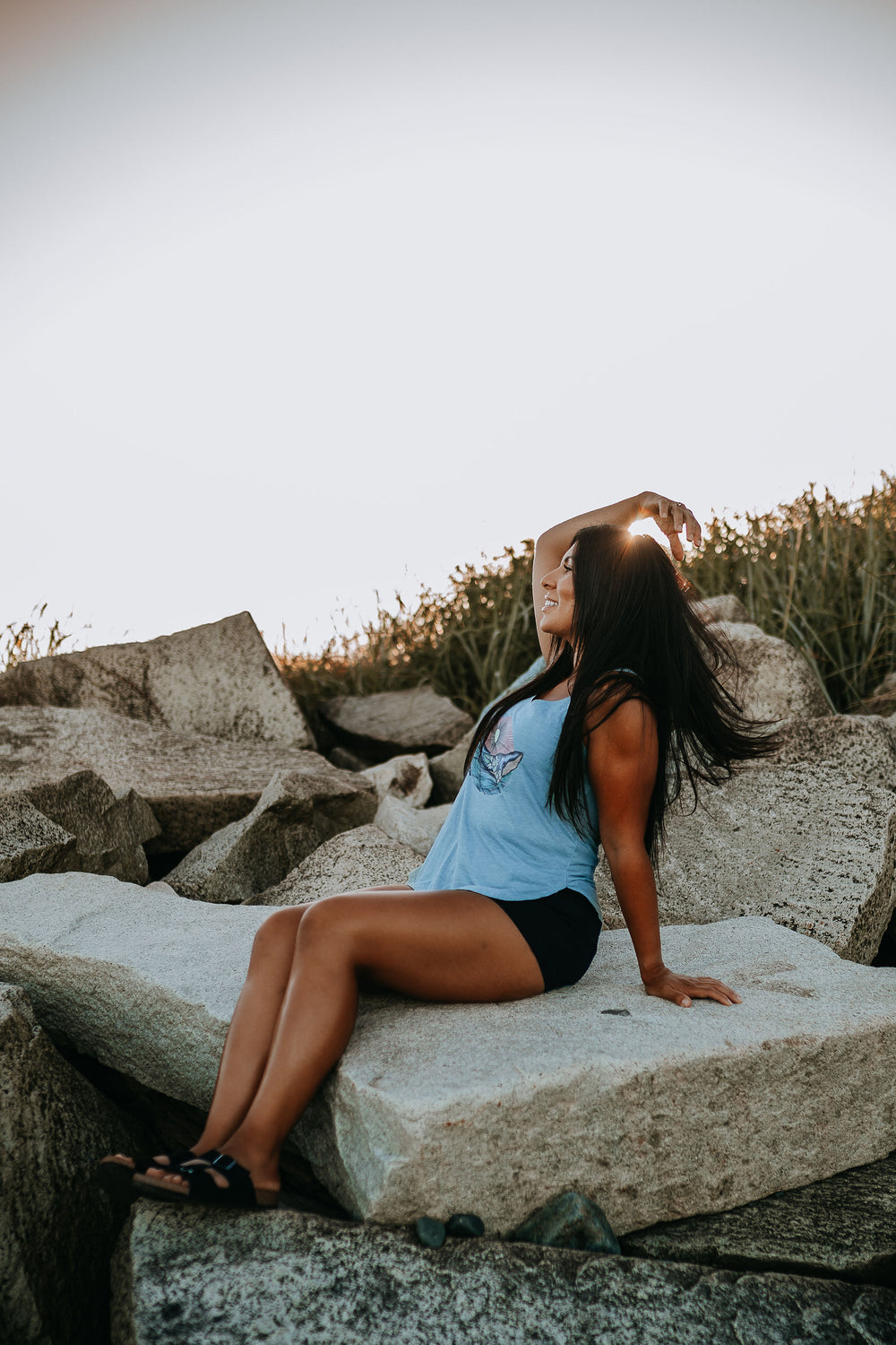 Sunrise Humpback Festival Tank in Stonewash blue