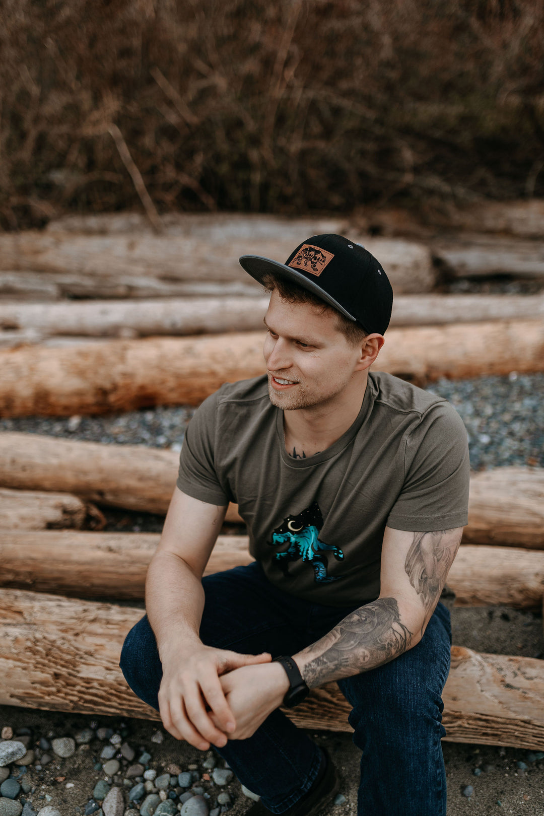 Nature Bear Hat - Charcoal/Black