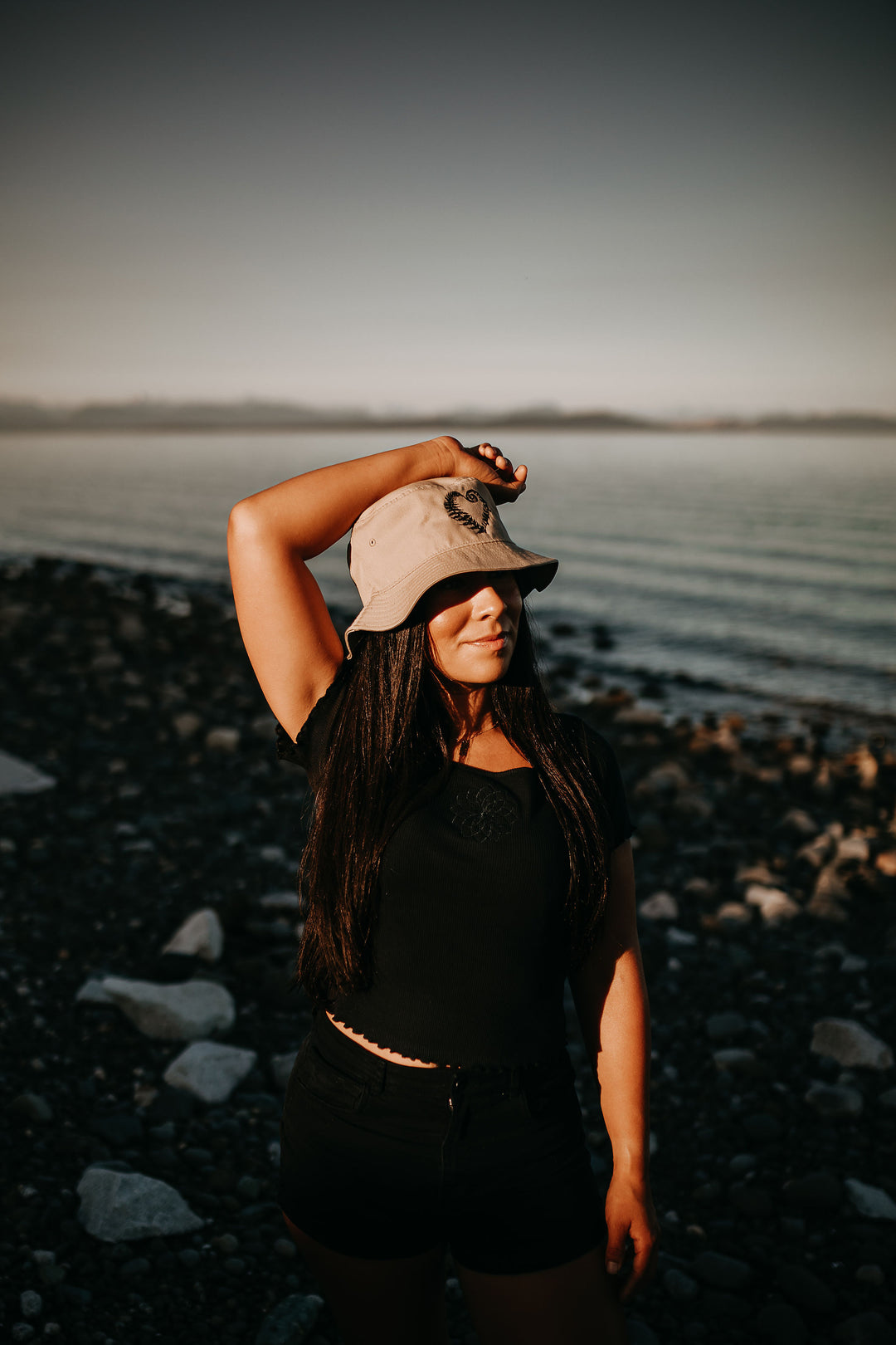 Fern Heart Bucket Hat In Tan