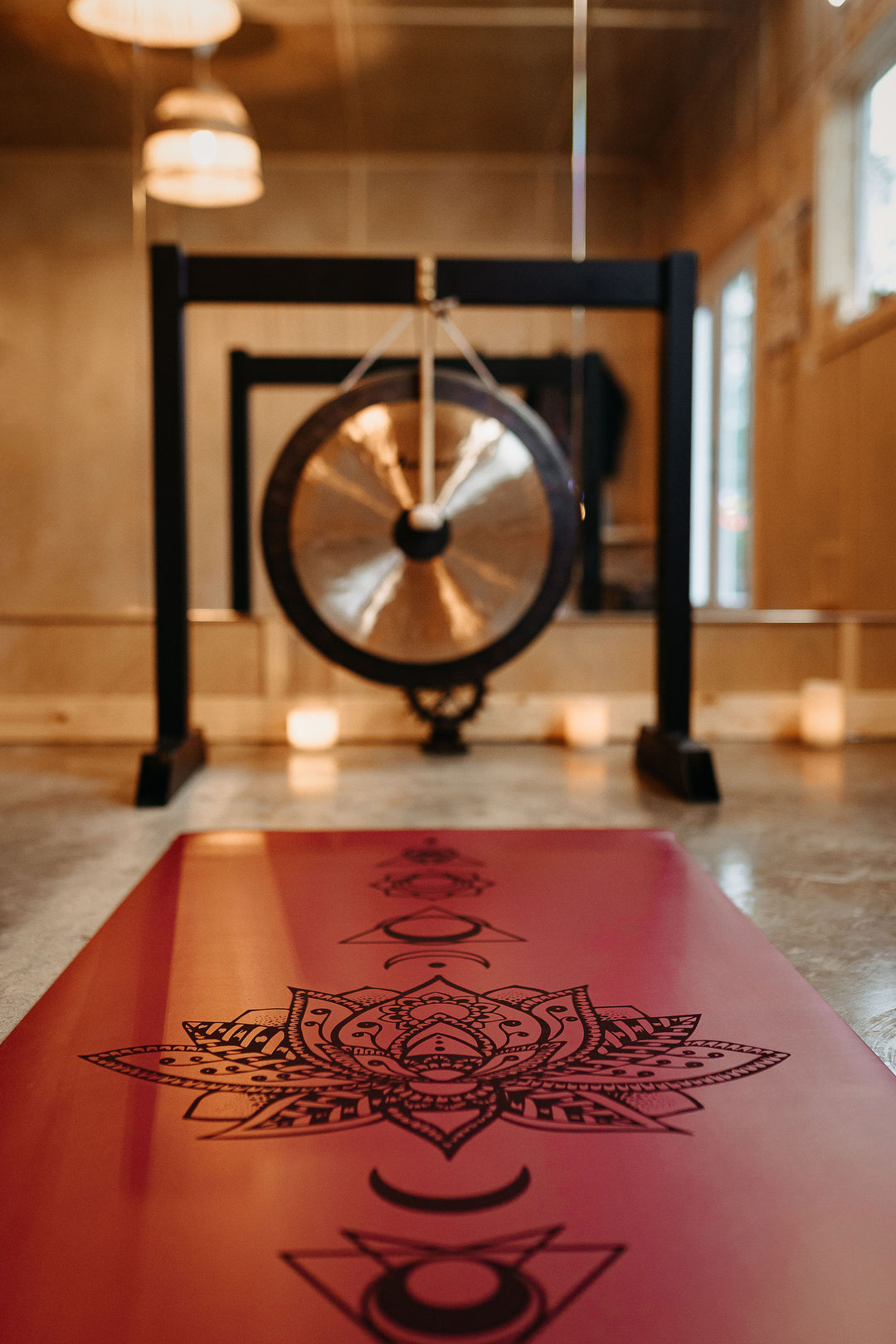 Lotus Chakra Engraved Plum Yoga Mat 5mm