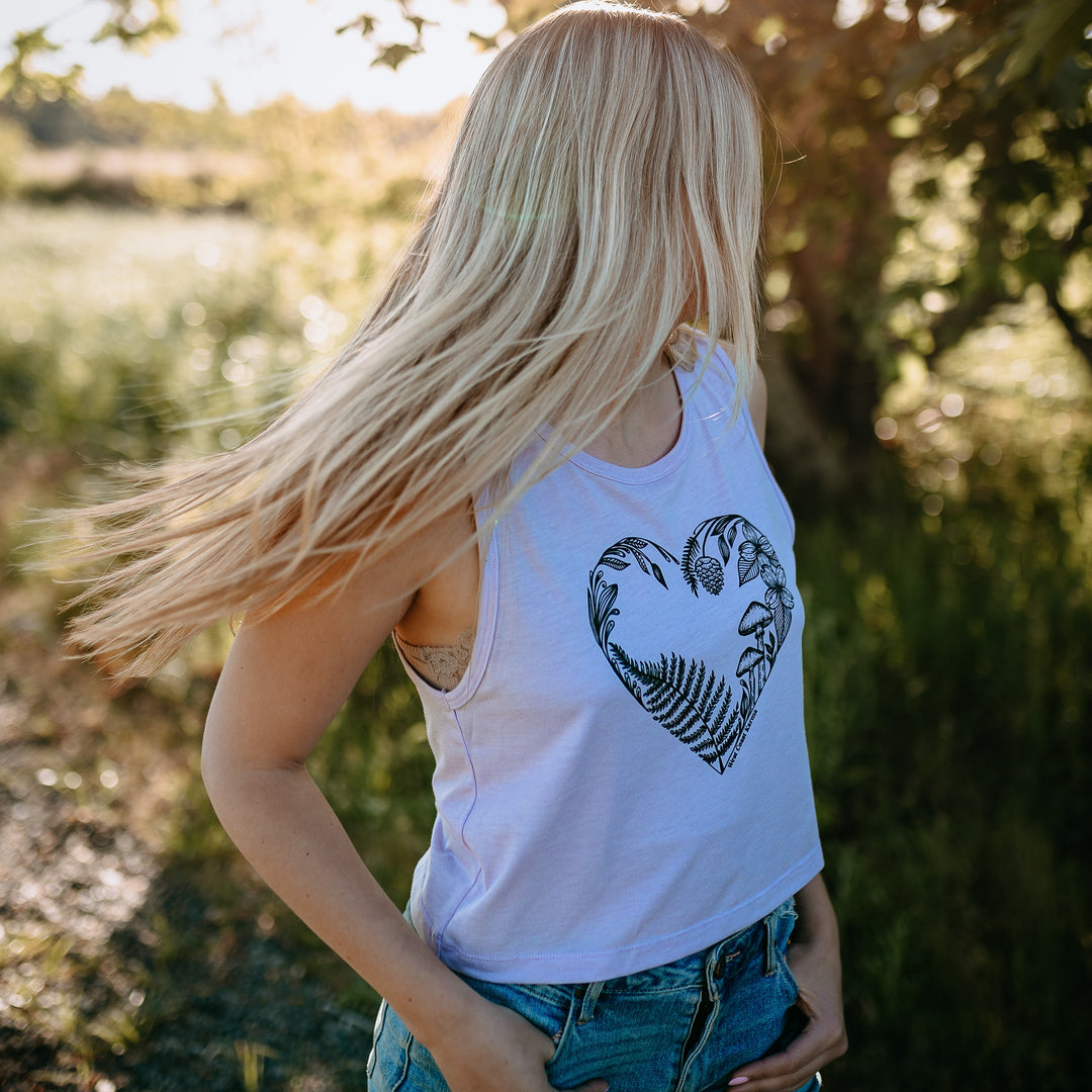 Heart Creation Crop Tank in Lavender