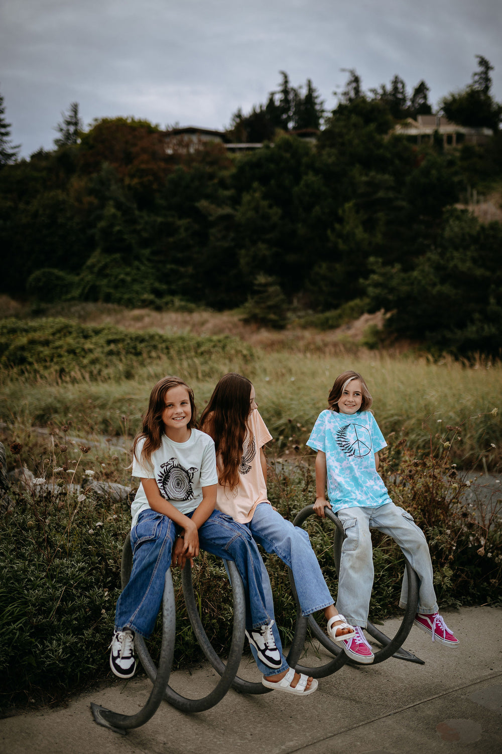 Fern Peace Youth Tee in Island Tie Dye