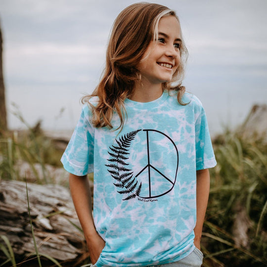 Fern Peace Youth Tee in Island Tie Dye