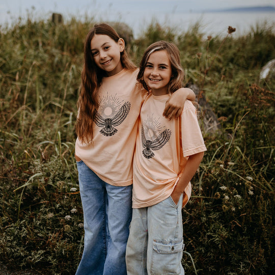 Soaring Owl Sunbeam Kids/Youth Tee in Peach