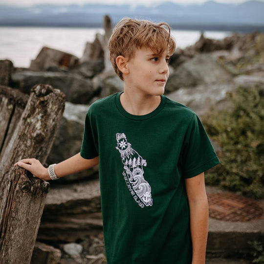 Vancouver Island Kids/Youth Tee in Green