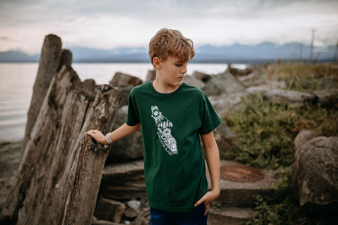 Vancouver Island Kids/Youth Tee in Green