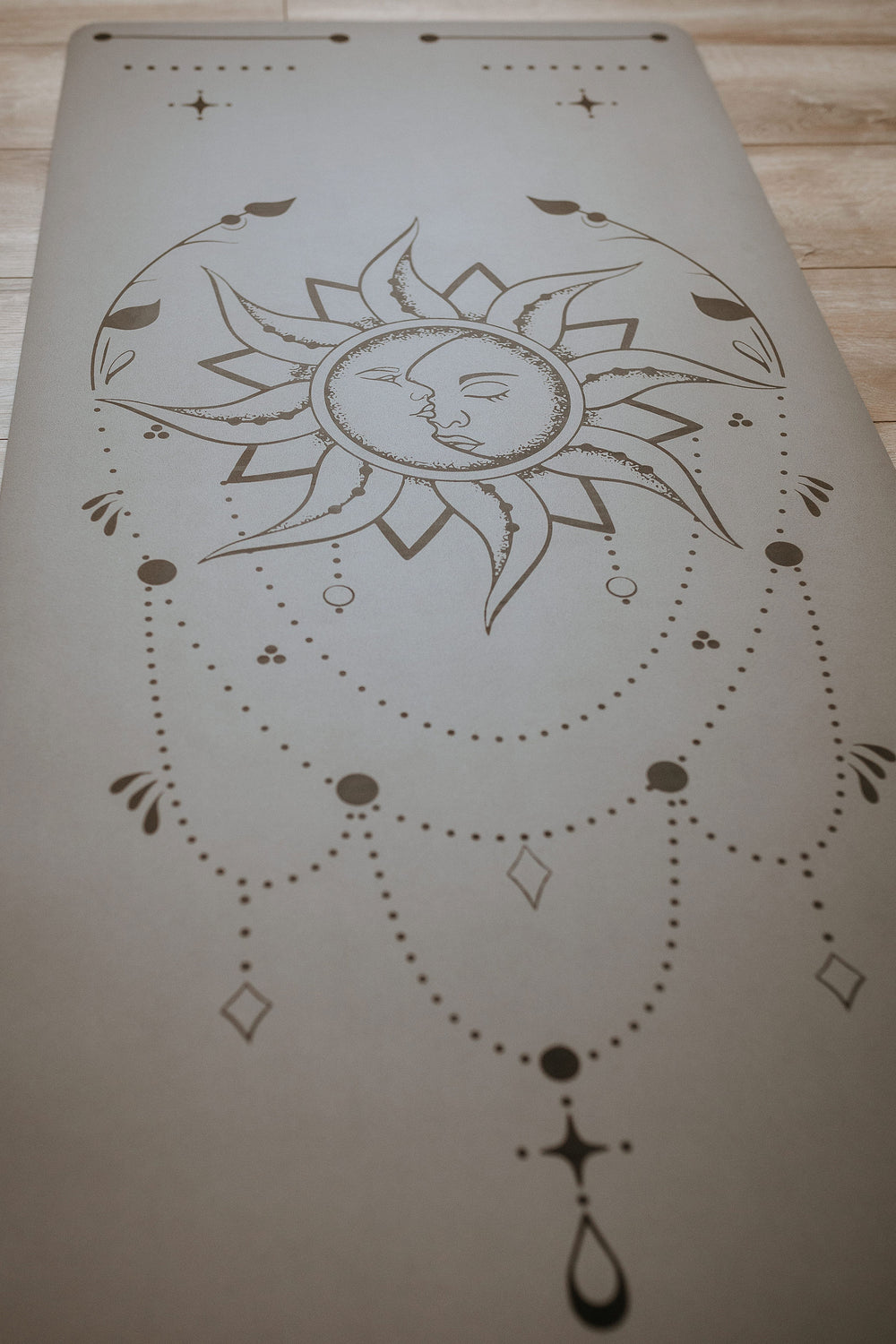 Sun & Moon Engraved Taupe Yoga Mat 5mm