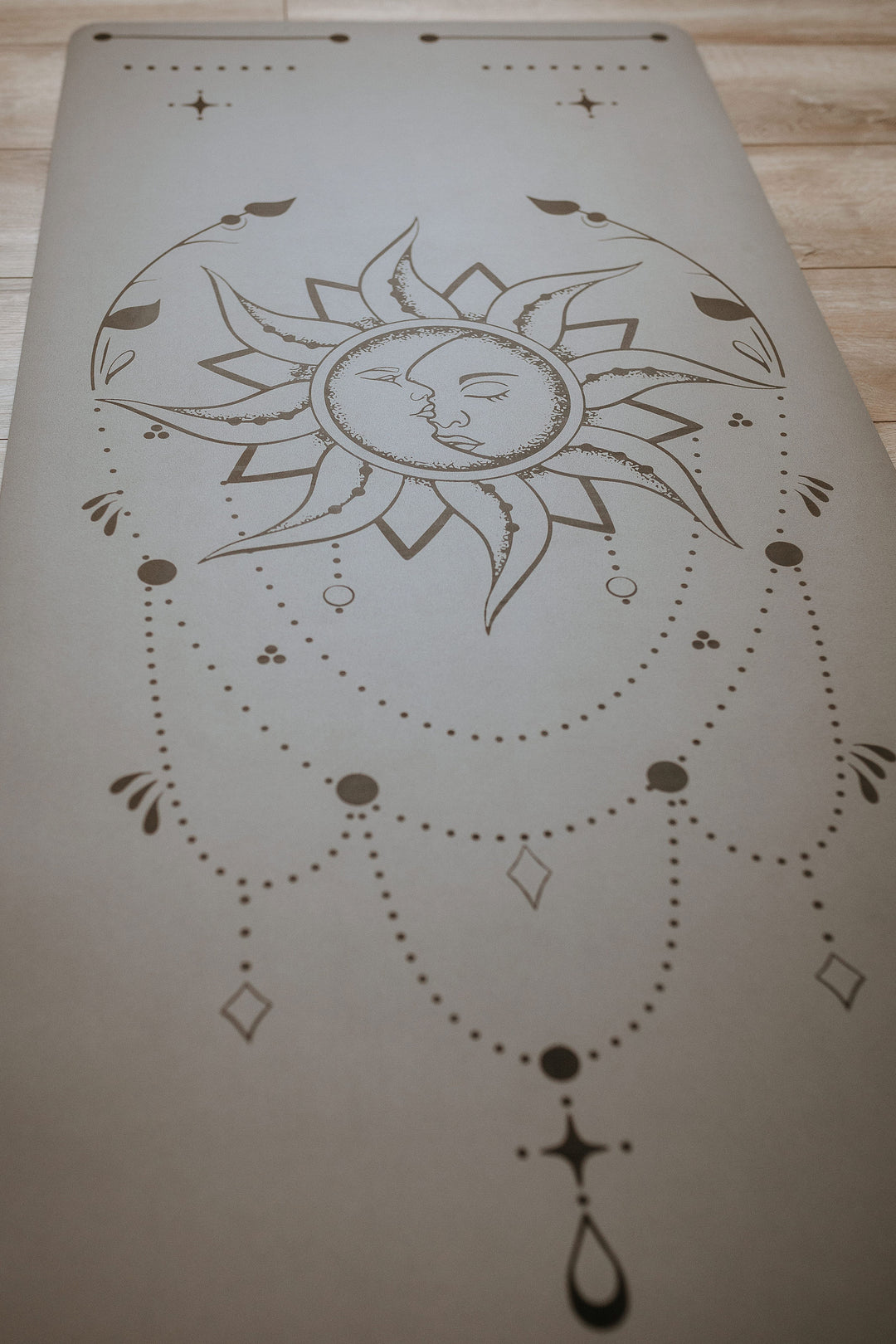 Sun & Moon Engraved Taupe Yoga Mat 5mm