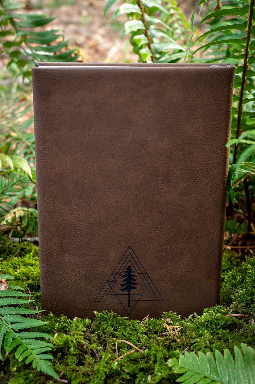 Engraved Mushroom Tree Ring Small Brown Journal