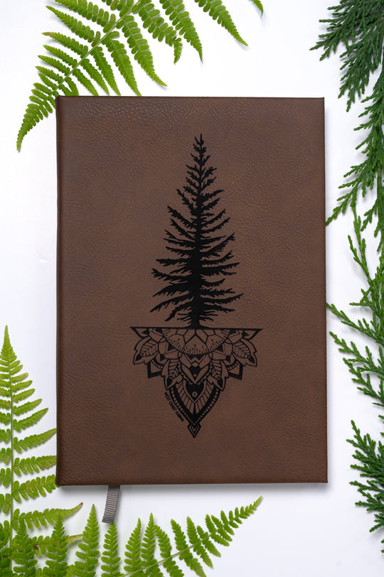 Engraved Tree Mandala Brown Journal