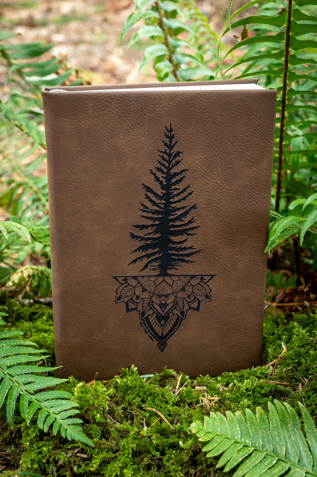 Engraved Tree Mandala Brown Journal