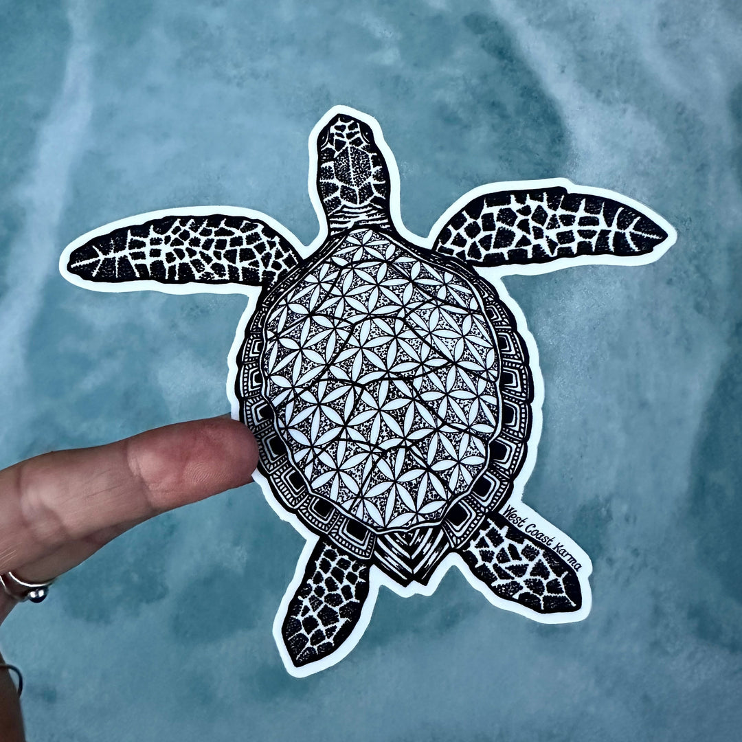 Flower of life Turtle Sticker