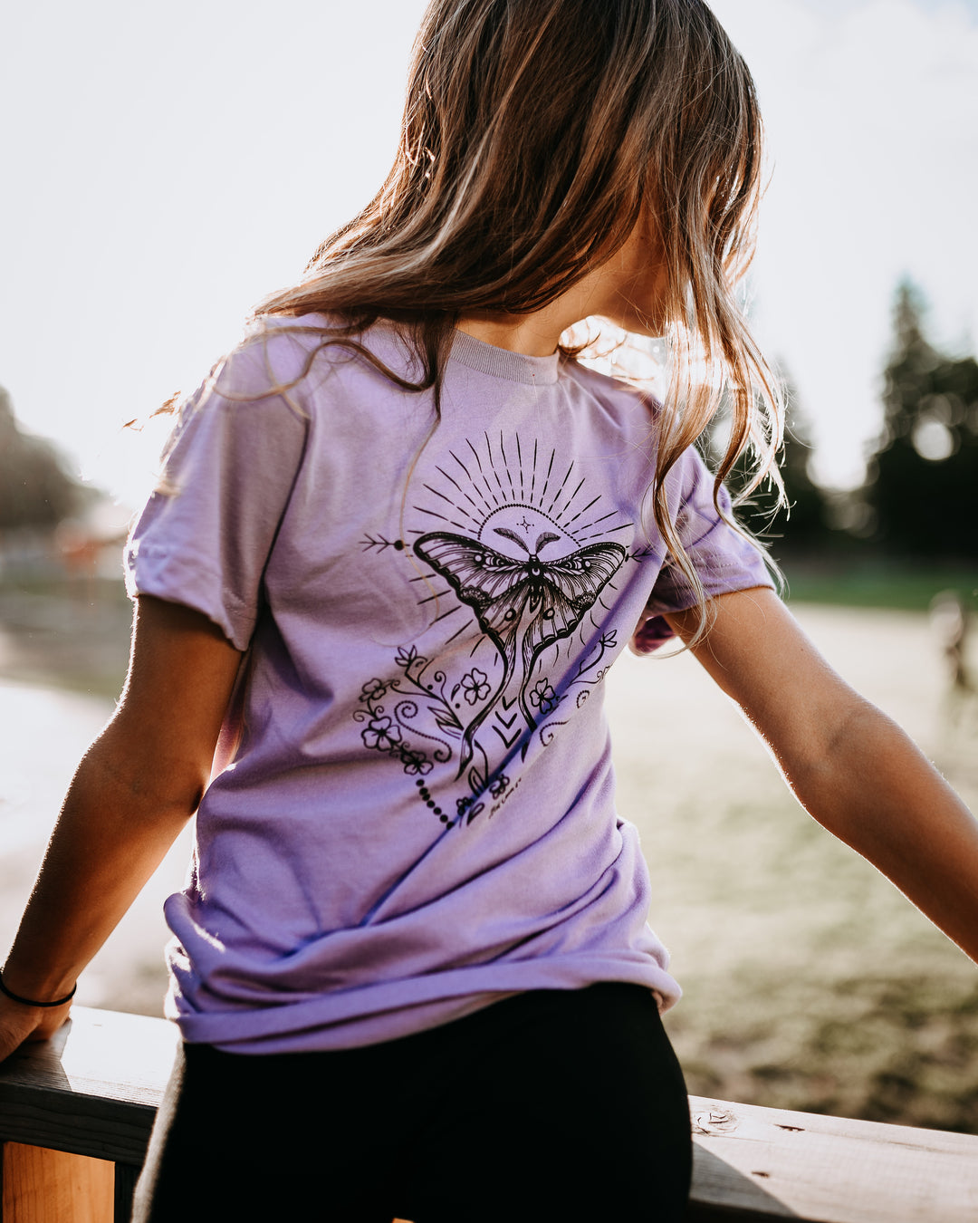 Luna Folk Art Kids/Youth Tee in Lavender