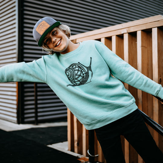 Snail Kids/Youth Sweater in Mint