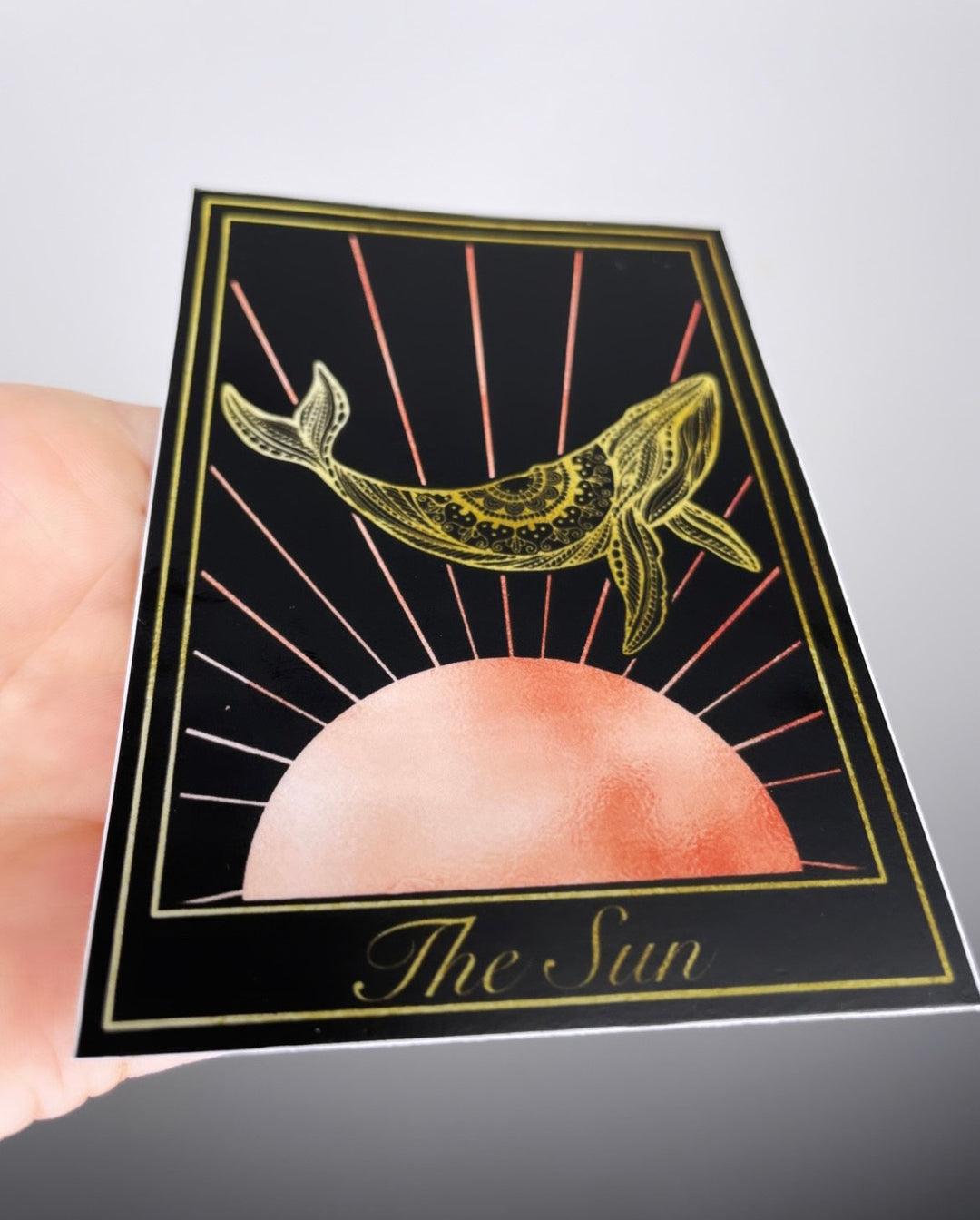 'The Sun' Holographic Black Tarot Sticker