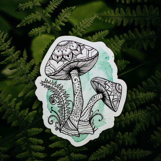 Watercolour Mushroom Vinyl Sticker