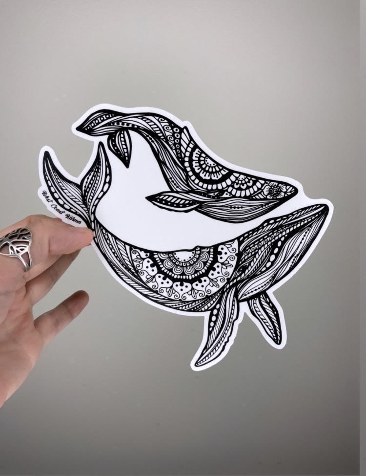 Mamma and Baby Humpback Vinyl Sticker