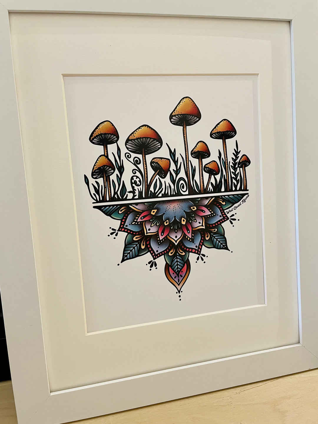Colourful Mushroom Mandala Art Print – West Coast Karma